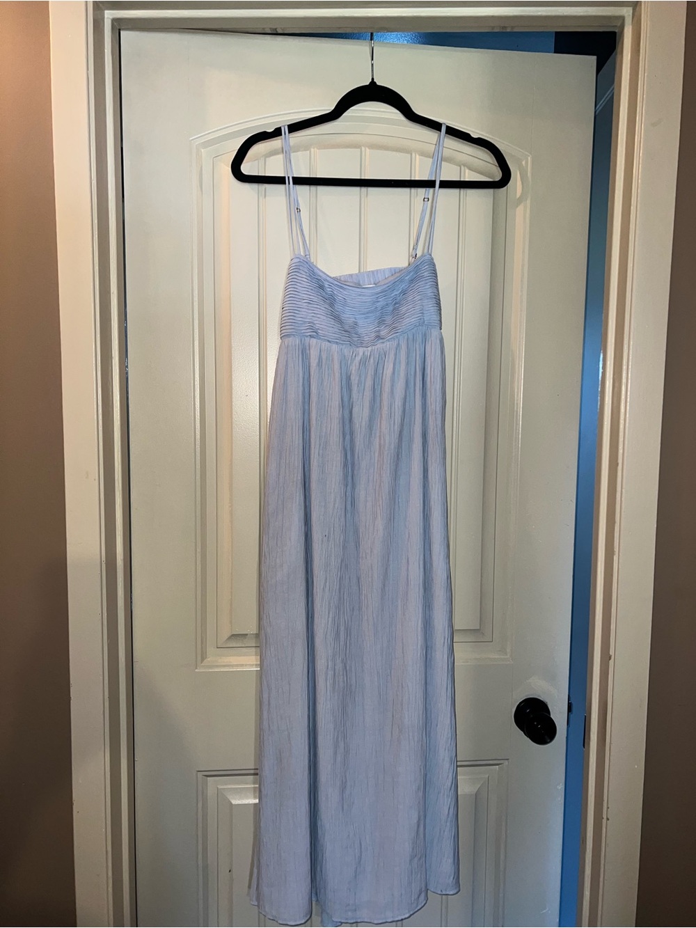 Abercrombie & Fitch Light Blue Spaghetti Strap Maxi Dress